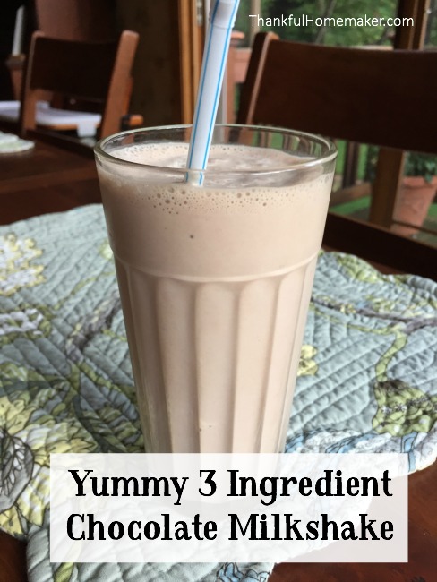 Yummy 3 Ingredient Chocolate Milkshake