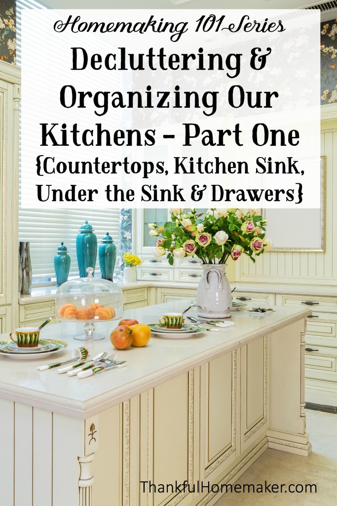 We are starting small and in today’s post are tackling countertops, kitchen sink, under the kitchen sink, and your kitchen drawers. @mferrell