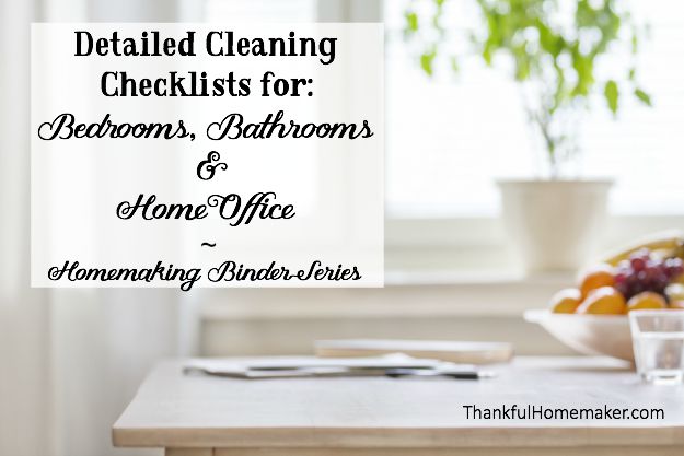 Homemaking Binder Series:Detailed Cleaning Checklists for: Bedrooms, Bathrooms & Home Office. @mferrell