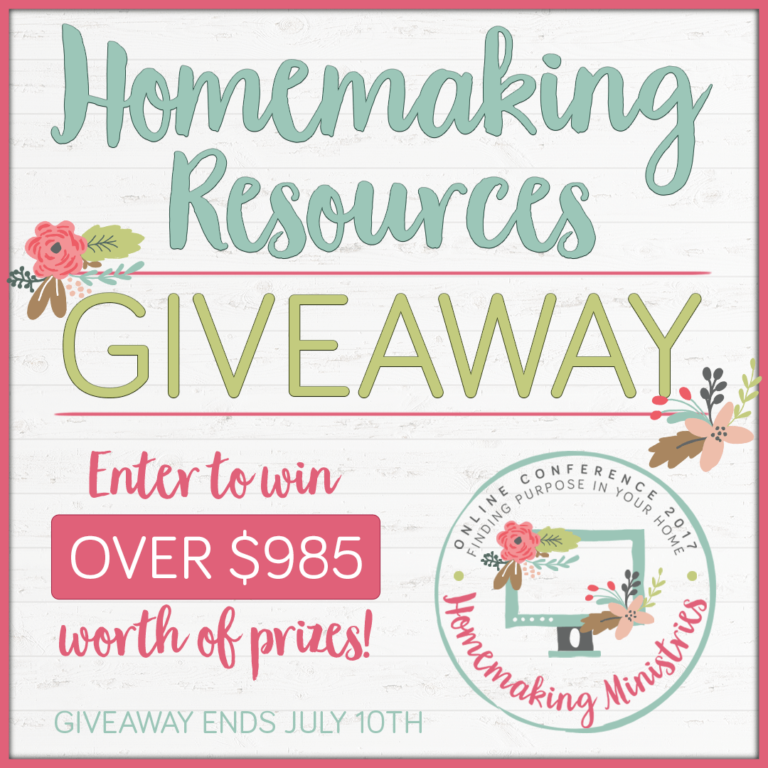 Homemaking Resources Giveaway! {Enter to Win over $985 in Prizes!}