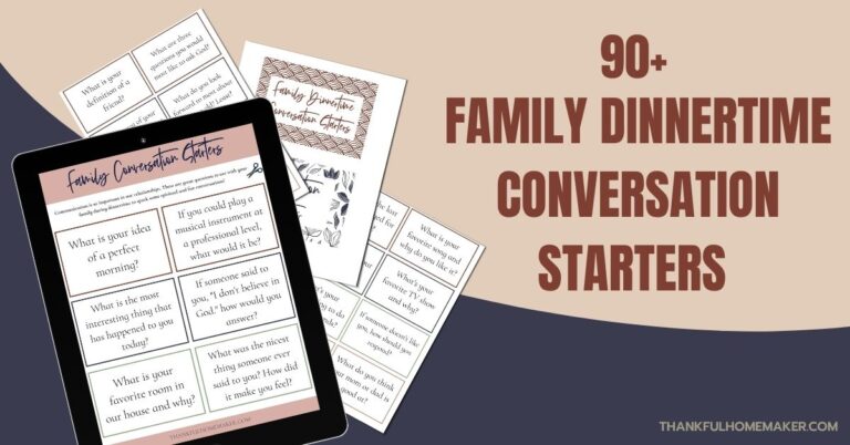 90+ Family Dinnertime Conversation Starters – PDF Printable Cards