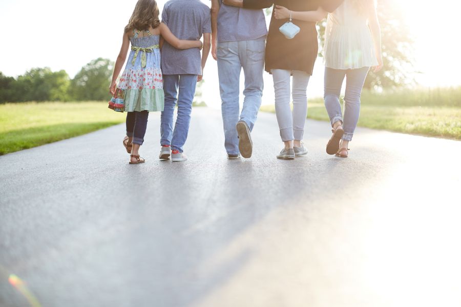 Christian Family walking in unity and closeness