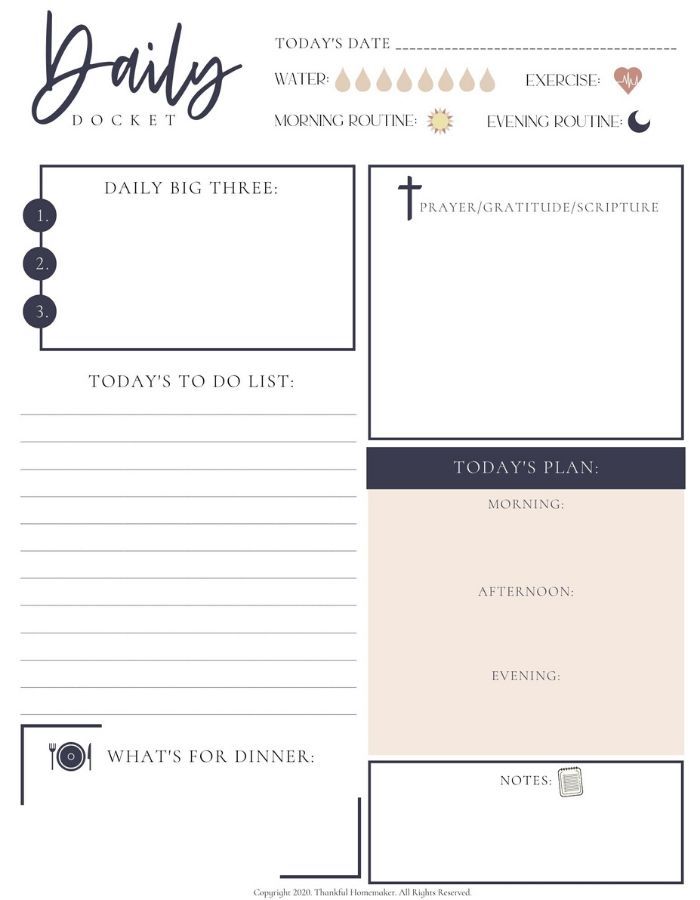 Free Daily Docket Planner Free PDF Download @mferrell