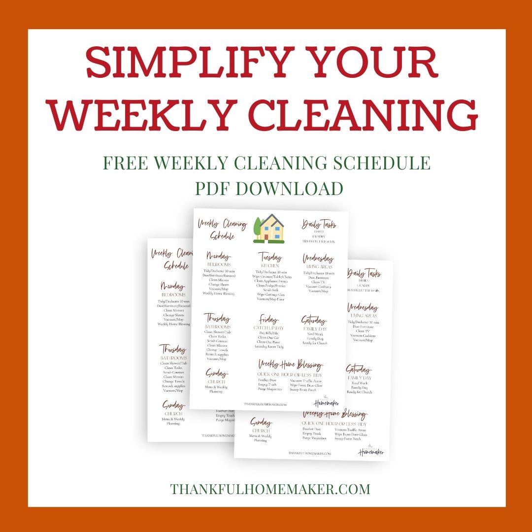 Weekly Cleaning Schedule Free PDF Download. Simplify your cleaning with this weekly schedule to keep you on task each day. @mferrell