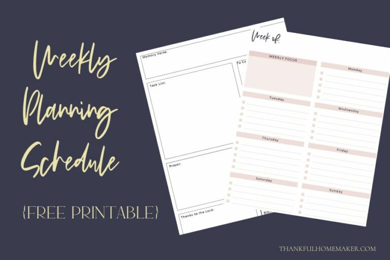 Weekly Planning Schedule Free PDF