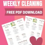 Weekly Cleaning Schedule Free PDF Download. Simplify your cleaning with this weekly schedule to keep you on task each day. #cleaningschedule #weeklycleaningschedule #freepdf @mferrell