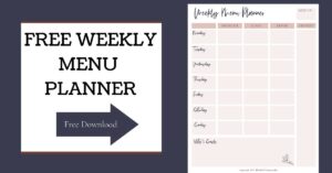 FREE Weekly Menu Planning PDF - Thankful Homemaker